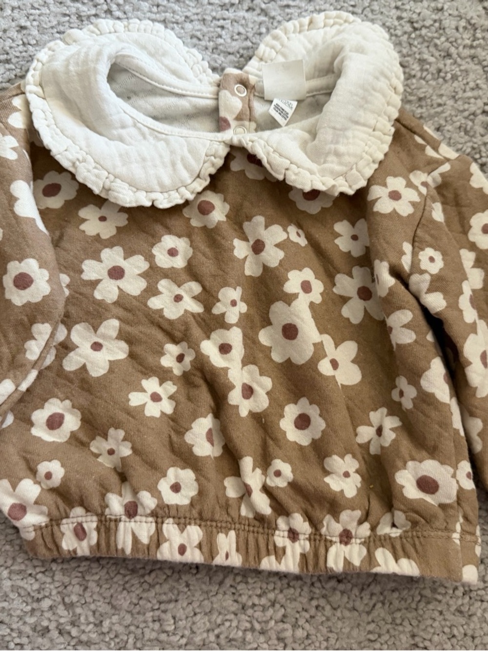 Grayson Collective Baby Girl Outfit Set 6-9 Months Floral Top Cream Leggings - Picture 3 of 5